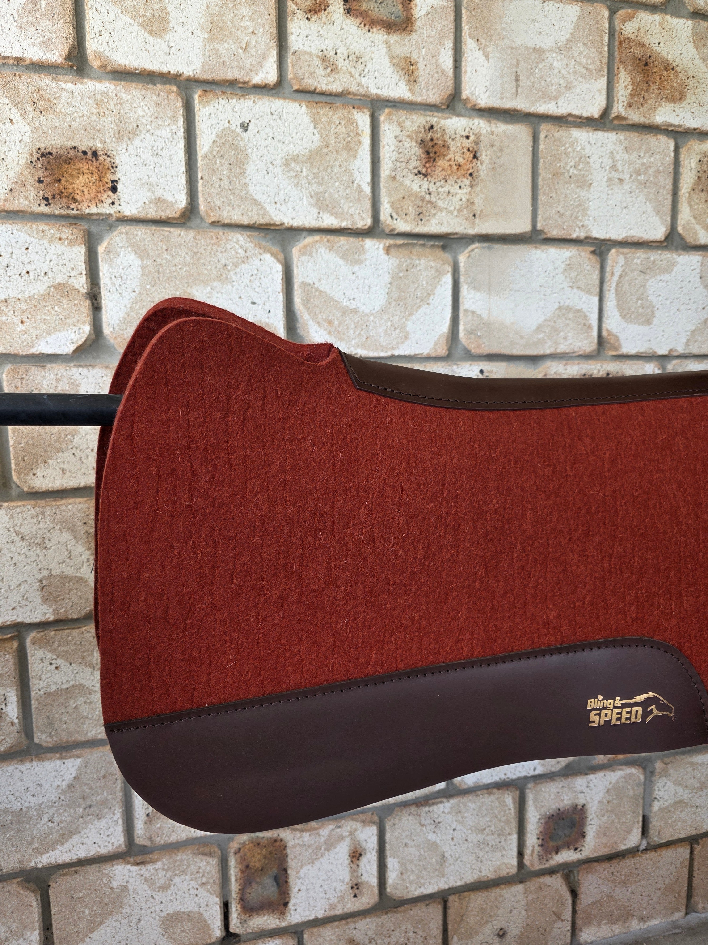 Full Wither Relief Merino Wool Felt Saddle Pad - Burnt Orange