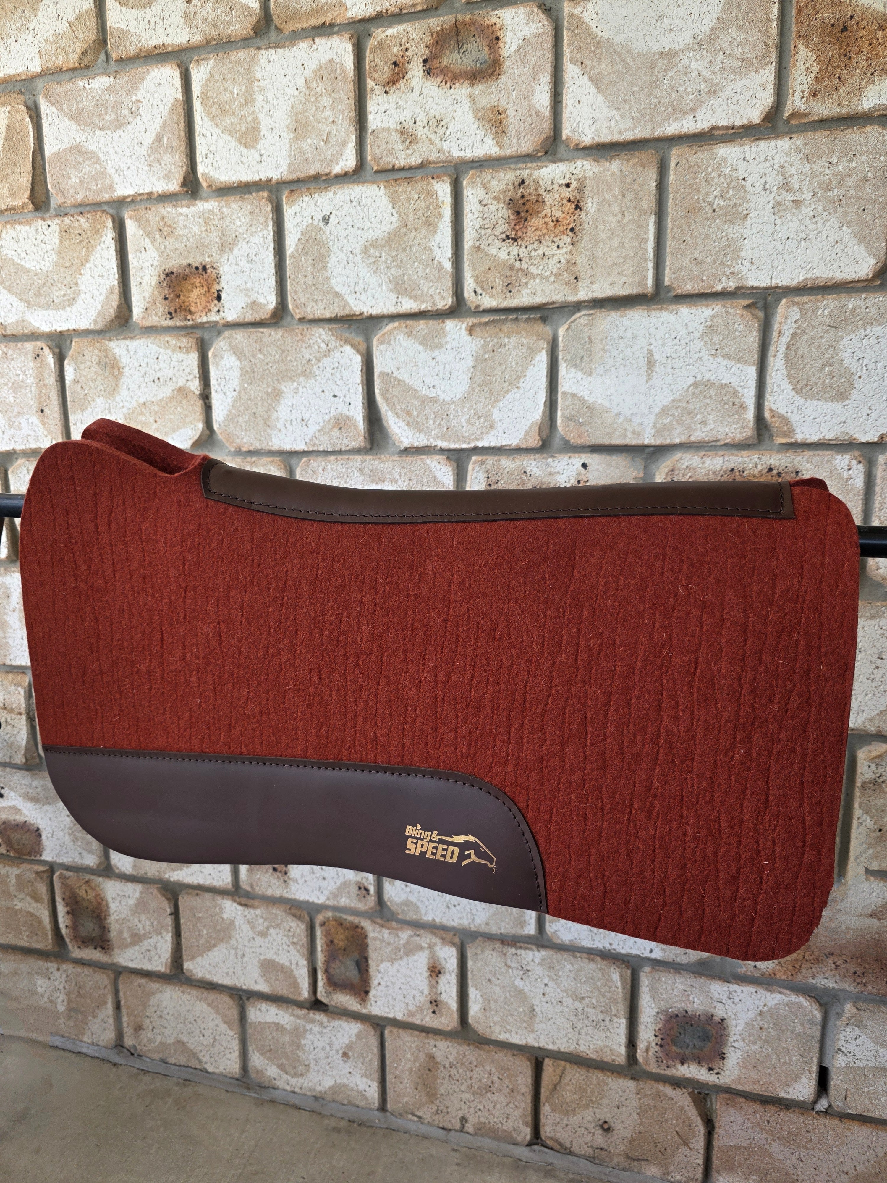 Full Wither Relief Merino Wool Felt Saddle Pad - Burnt Orange