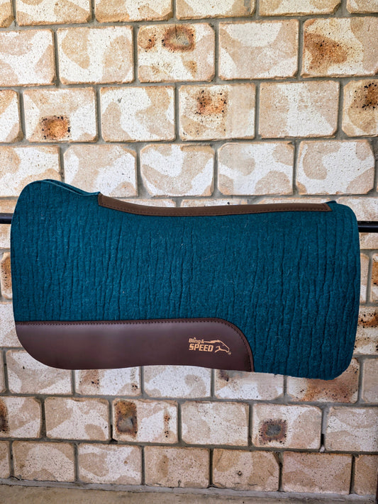 Full Wither Relief Merino Wool Felt Saddle Pad - Green