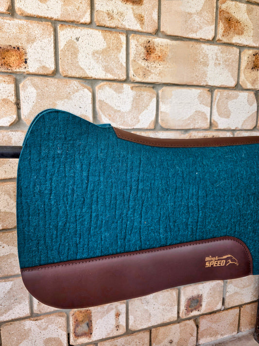 Full Wither Relief Merino Wool Felt Saddle Pad - Green