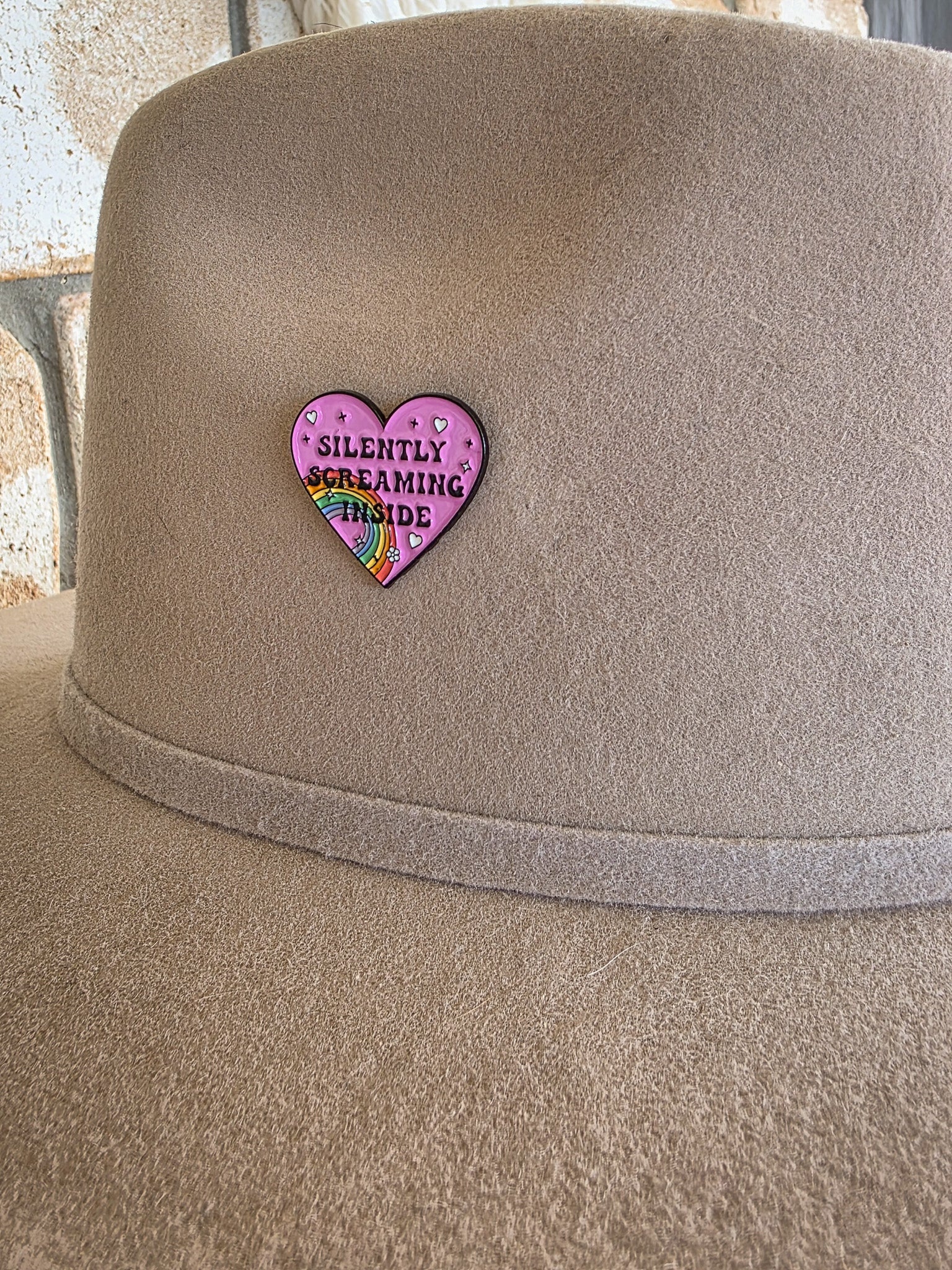 Silently Screaming Inside - Enamel Hat Pin