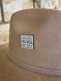 Sarcastic Answer - Enamel Hat Pin