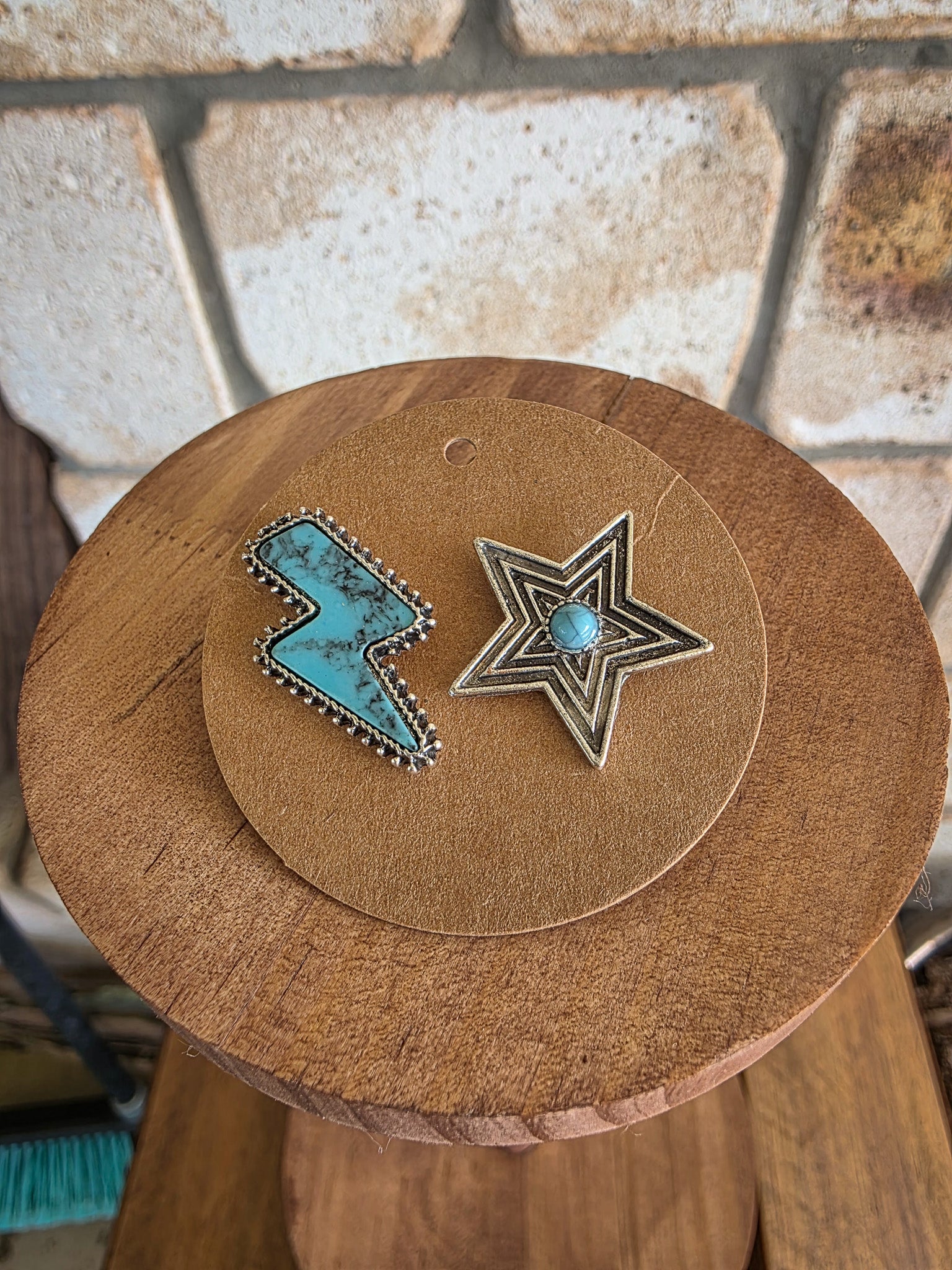 Desert Star & Turquoise Bolt - Enamel Hat Pin
