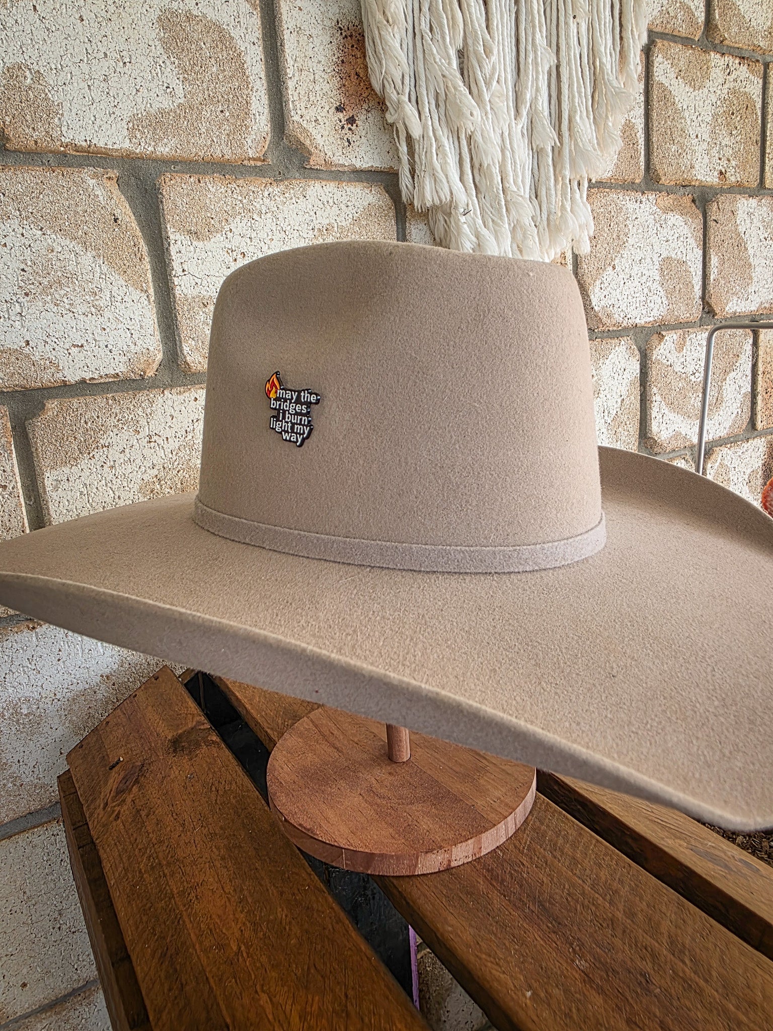 May the Bridges I Burn Light My Way - Enamel Hat Pin