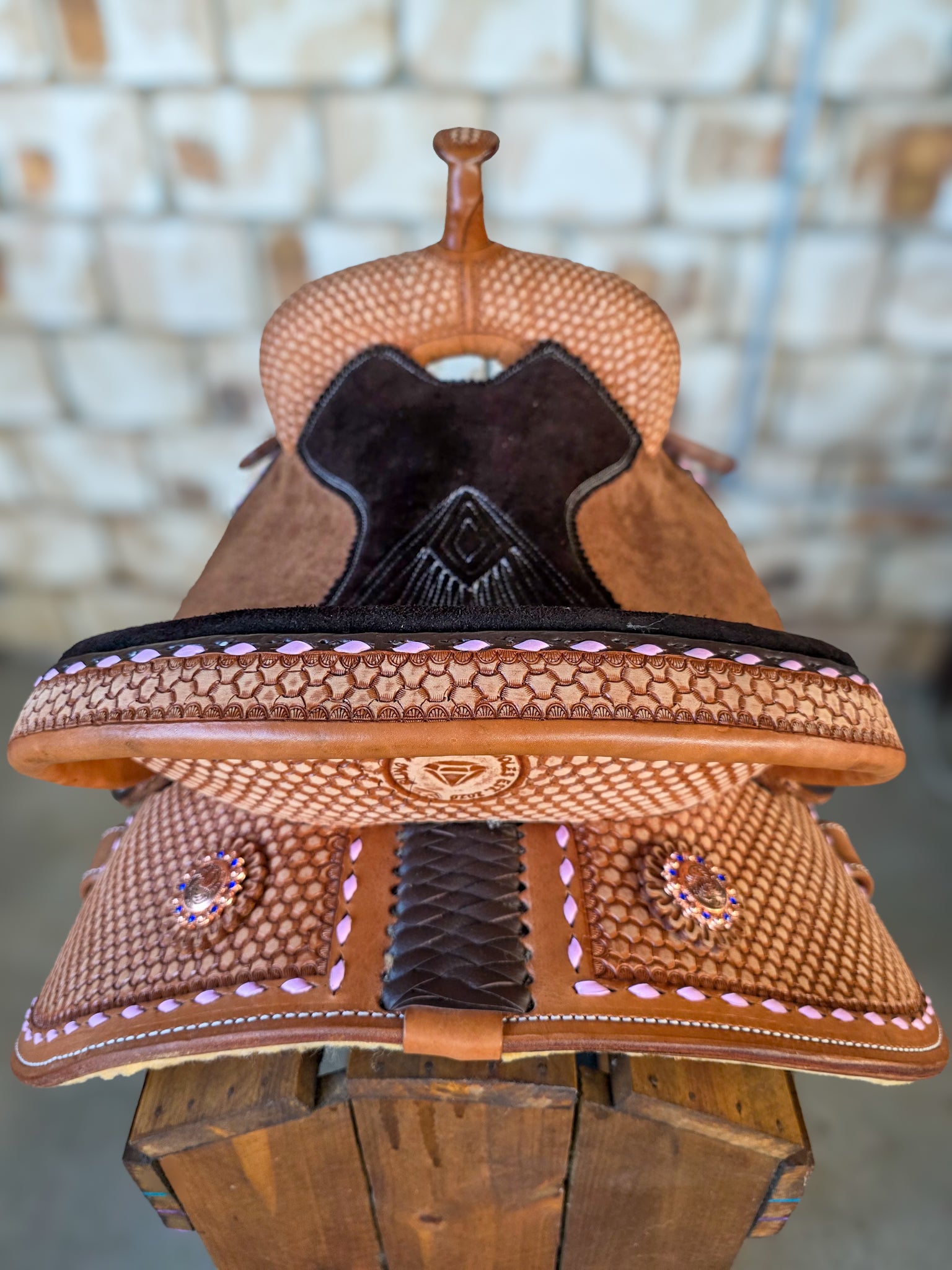 Neoprene Leather Mix Barrel Racing Saddle - NLBS2