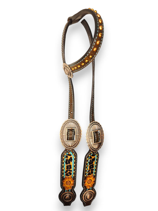 "Desert Bloom" Tooled Leather Fringe Tack Set