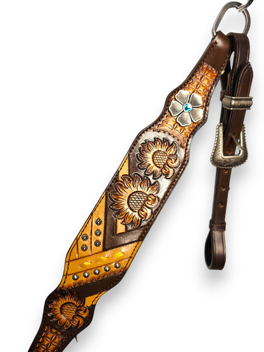 "Golden Mesa" Tooled Leather Floral Tack Set
