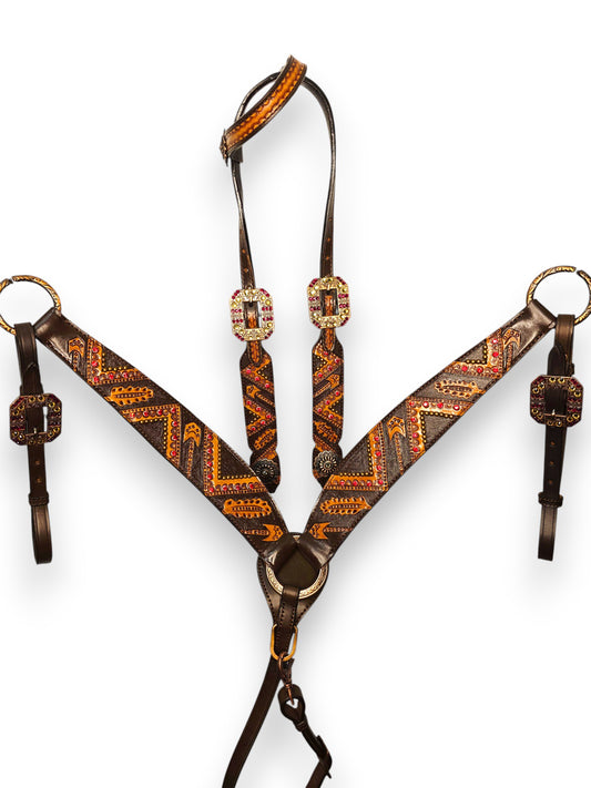 "Sierra Ember" Aztec Bling Tack Set