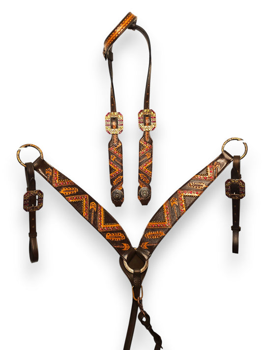 "Sierra Ember" Aztec Bling Tack Set