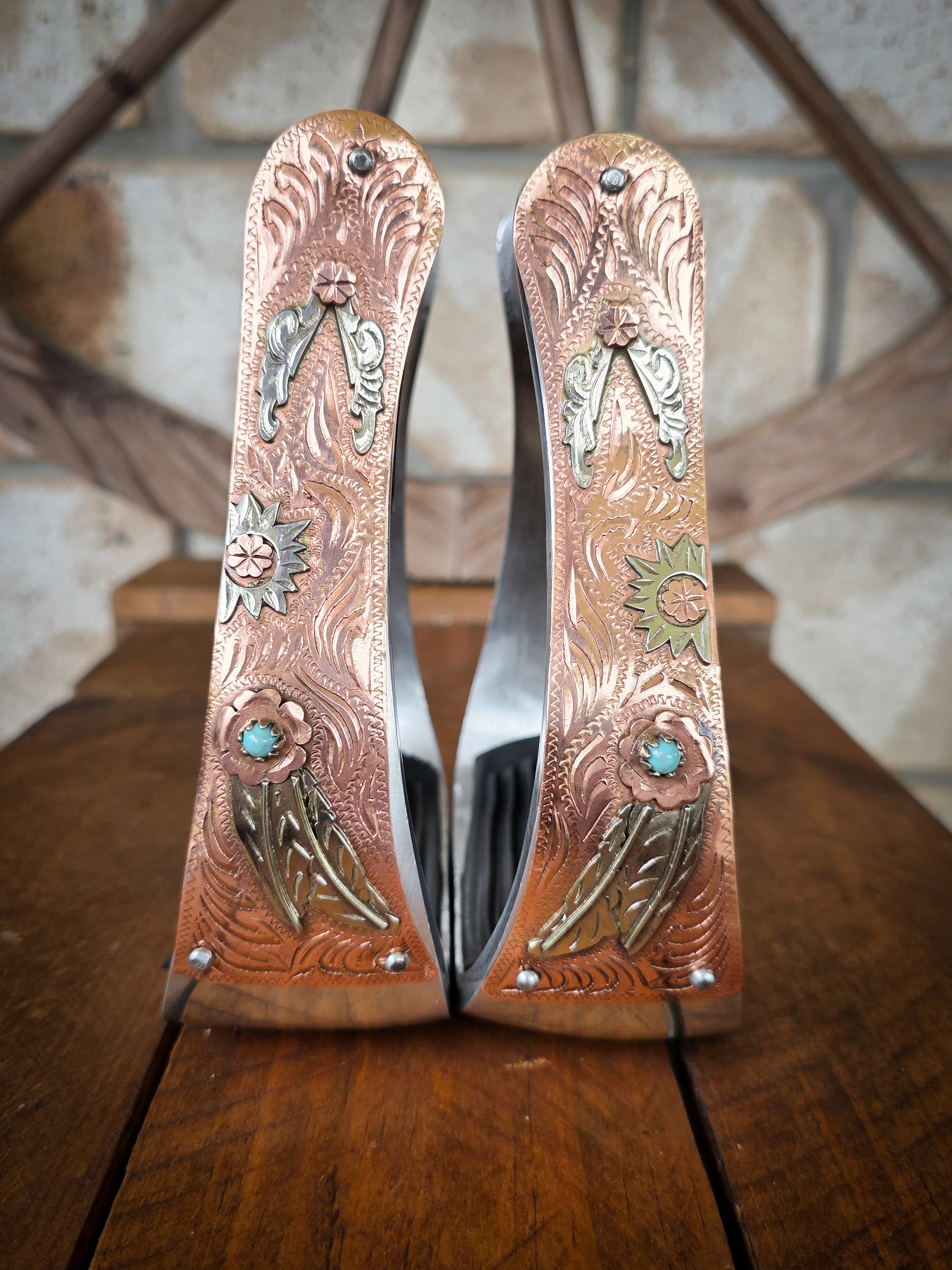 Silver Feather Stirrups