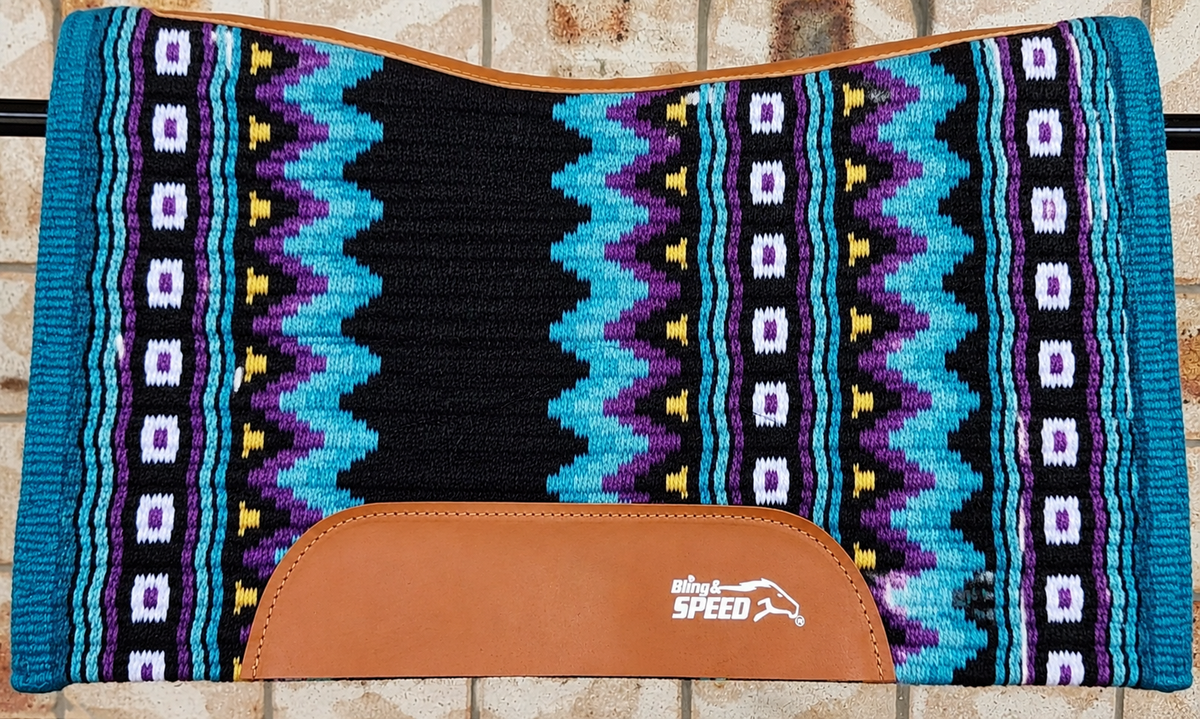 28. Purple, Gold and Teal Unicorn Saddle Pad