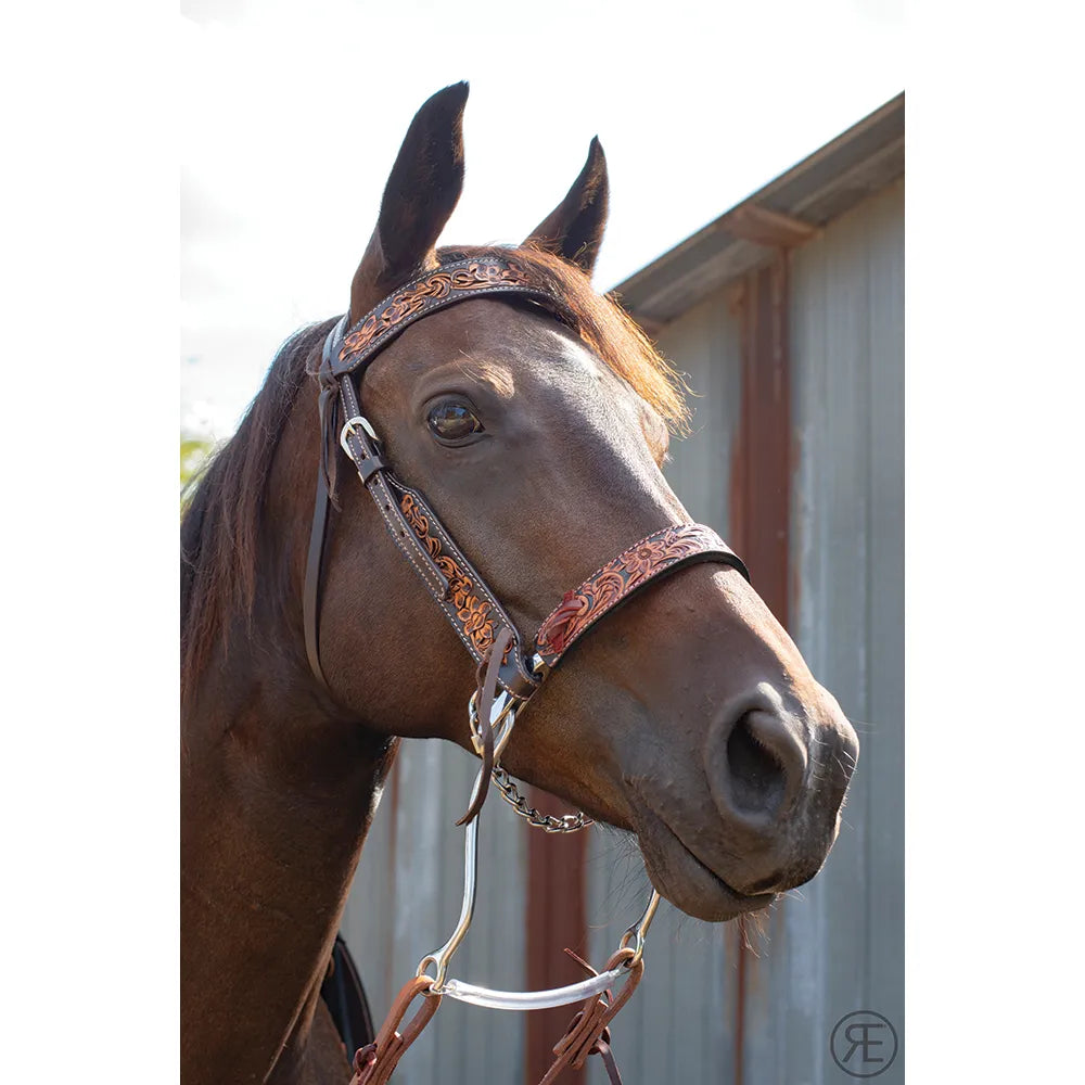 951 TOOLED MECHANICAL HACKAMORE - Floral Tooling