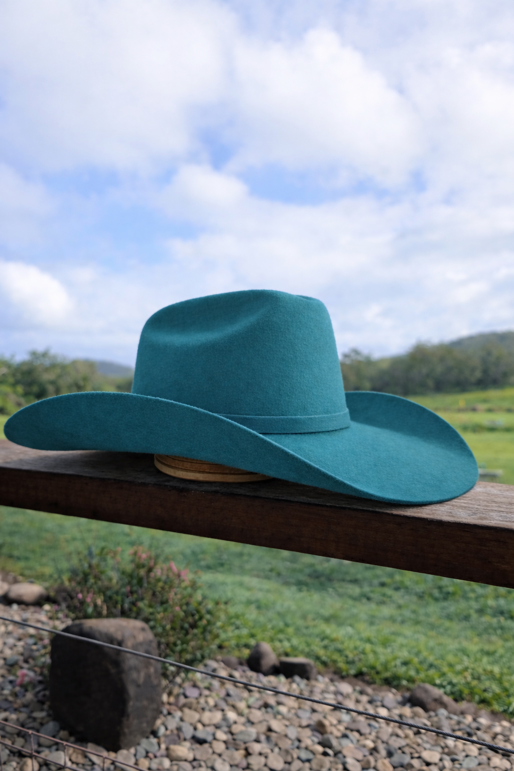 Desert Crown Felt Hat - Aqua