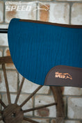 Load image into Gallery viewer, Peacock Full Wither Relief - Round Skirt Merino Wool Barrel and Fender Saddle Pad
