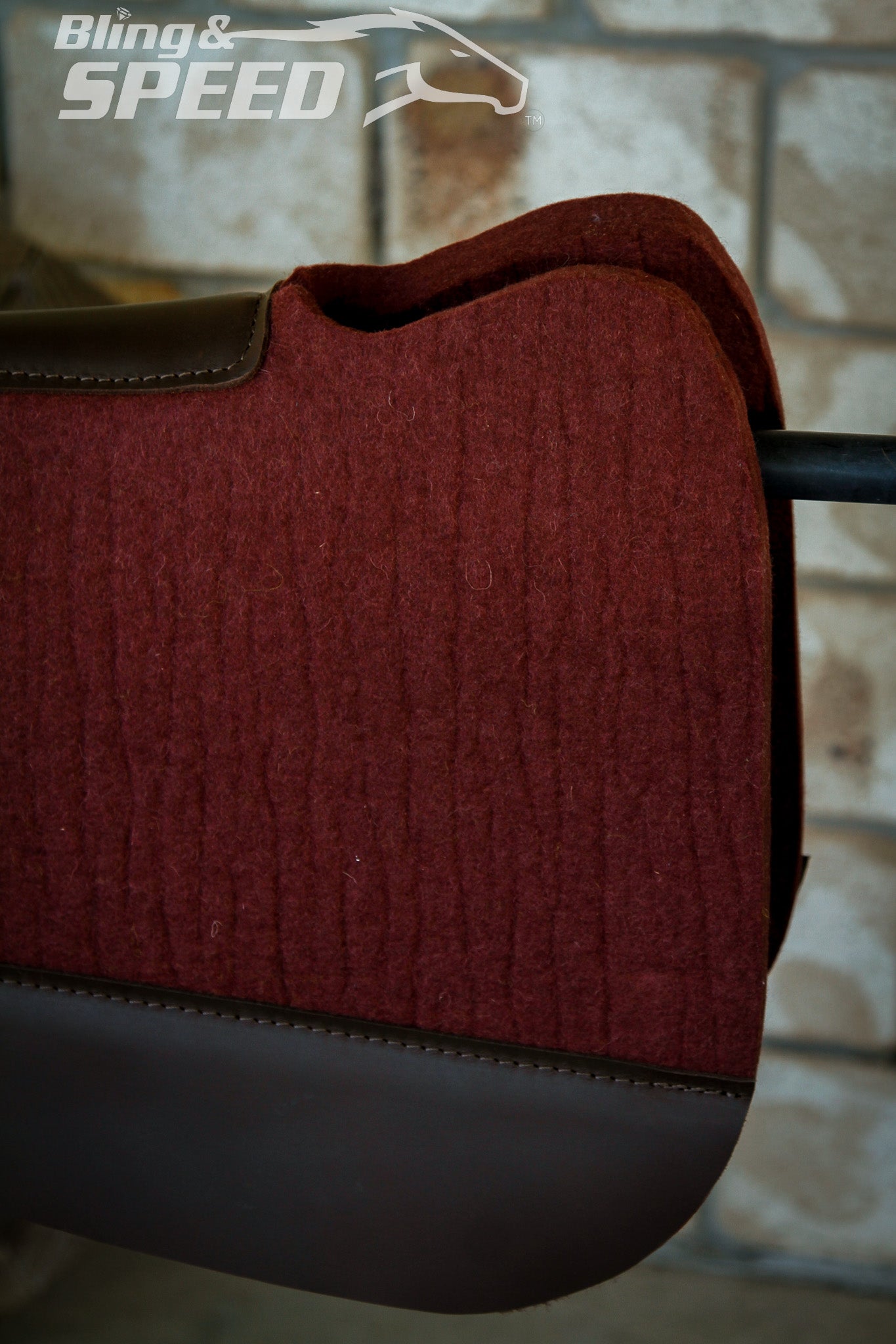 Full Wither Relief Merino Wool Felt Saddle Pad - Burgundy