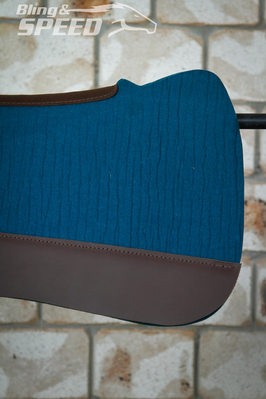 Peacock Full Wither Relief - Round Skirt Merino Wool Barrel and Fender Saddle Pad