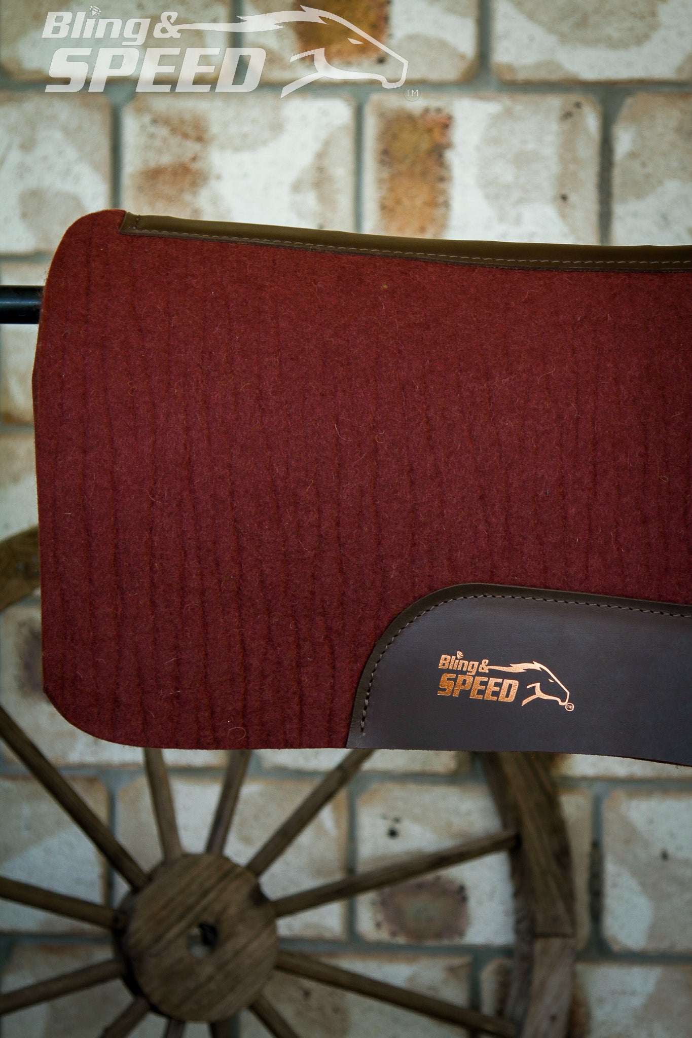Full Wither Relief Merino Wool Felt Saddle Pad - Burgundy