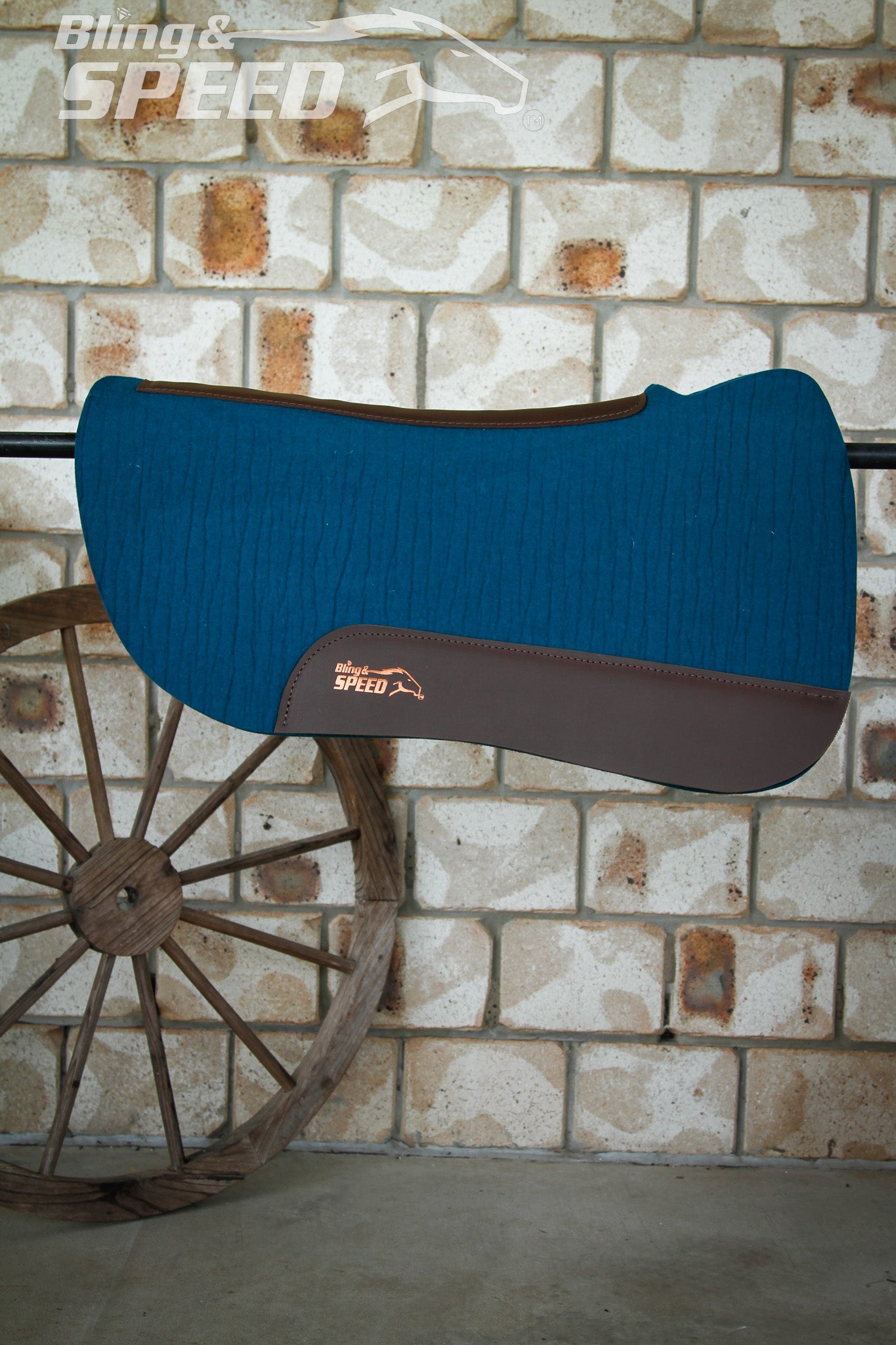 Peacock Full Wither Relief - Round Skirt Merino Wool Barrel and Fender Saddle Pad