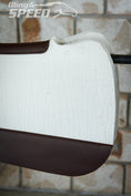 Load image into Gallery viewer, Cream Full Wither Relief - Round Skirt Merino Wool Barrel and Fender Saddle Pad
