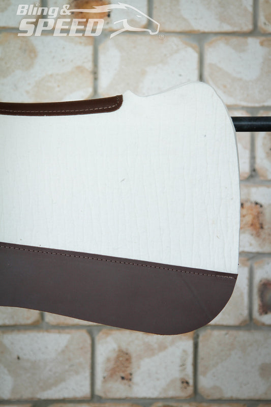 Cream Full Wither Relief - Round Skirt Merino Wool Barrel and Fender Saddle Pad