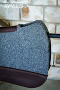 Load image into Gallery viewer, Charcoal Full Wither Relief - Round Skirt Merino Wool Barrel and Fender Saddle Pad
