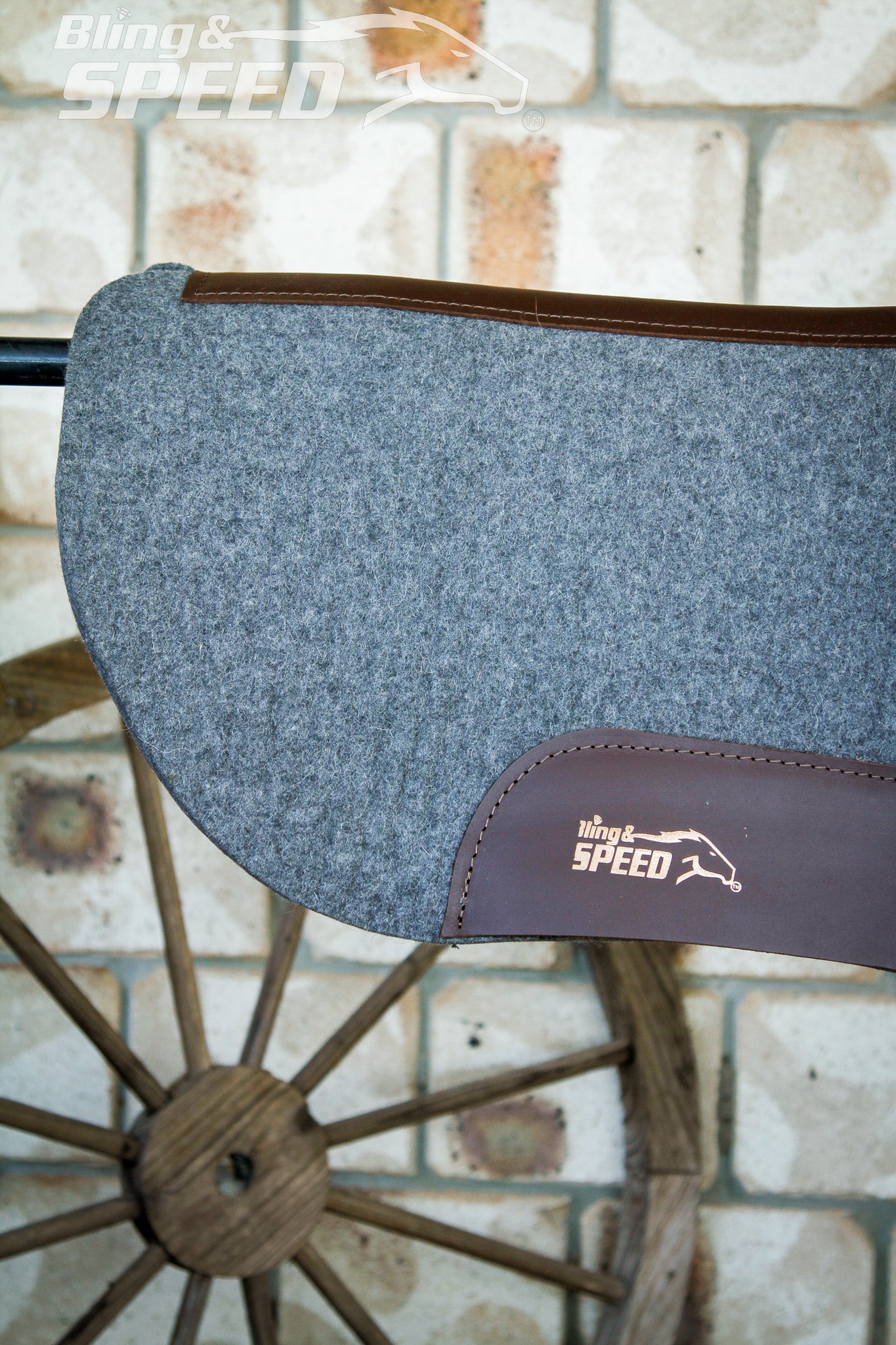 Charcoal Full Wither Relief - Round Skirt Merino Wool Barrel and Fender Saddle Pad