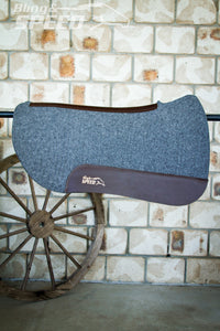 Charcoal Full Wither Relief - Round Skirt Merino Wool Barrel and Fender Saddle Pad