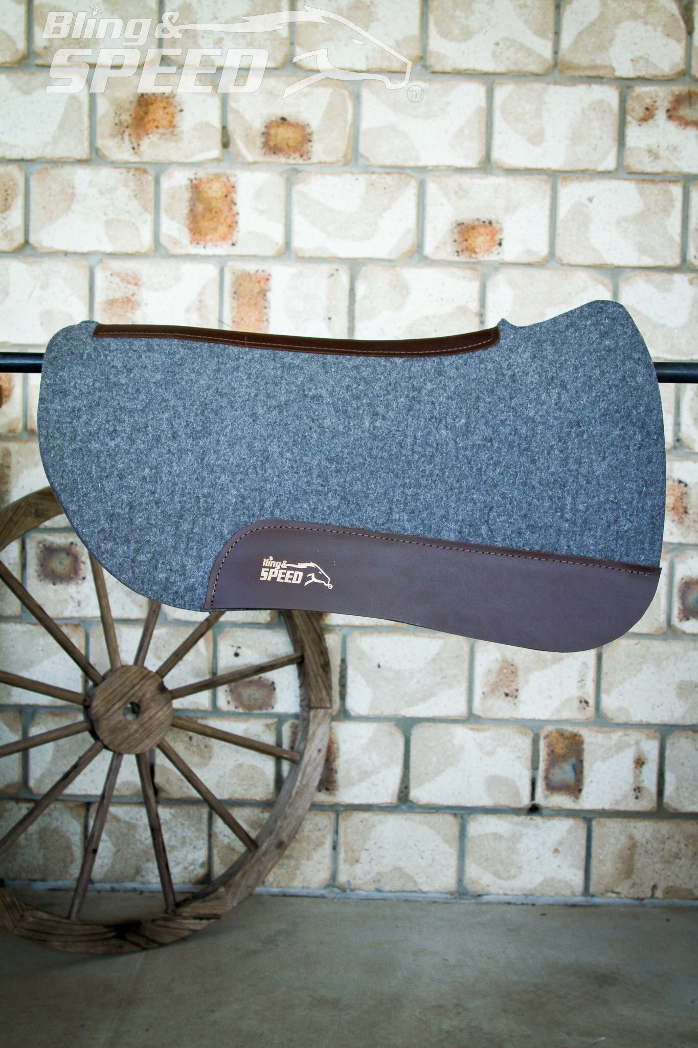 Charcoal Full Wither Relief - Round Skirt Merino Wool Barrel and Fender Saddle Pad