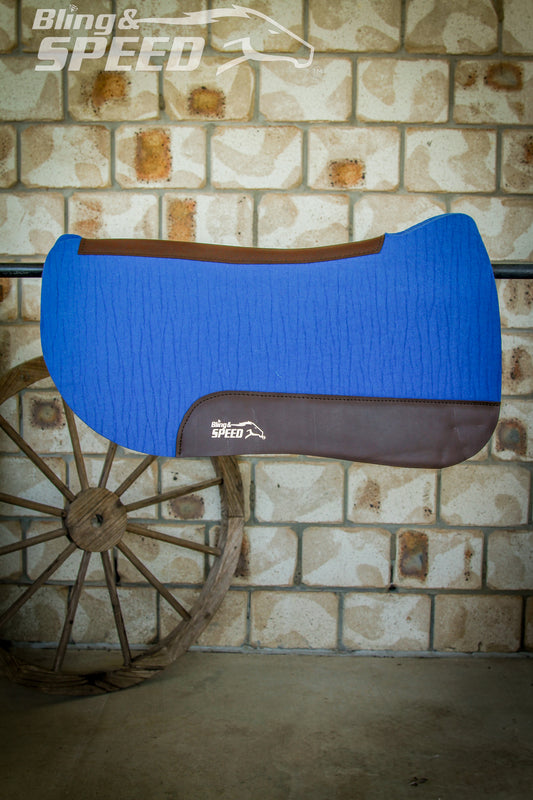 Royal Blue Full Wither Relief - Round Skirt Merino Wool Barrel and Fender Saddle Pad