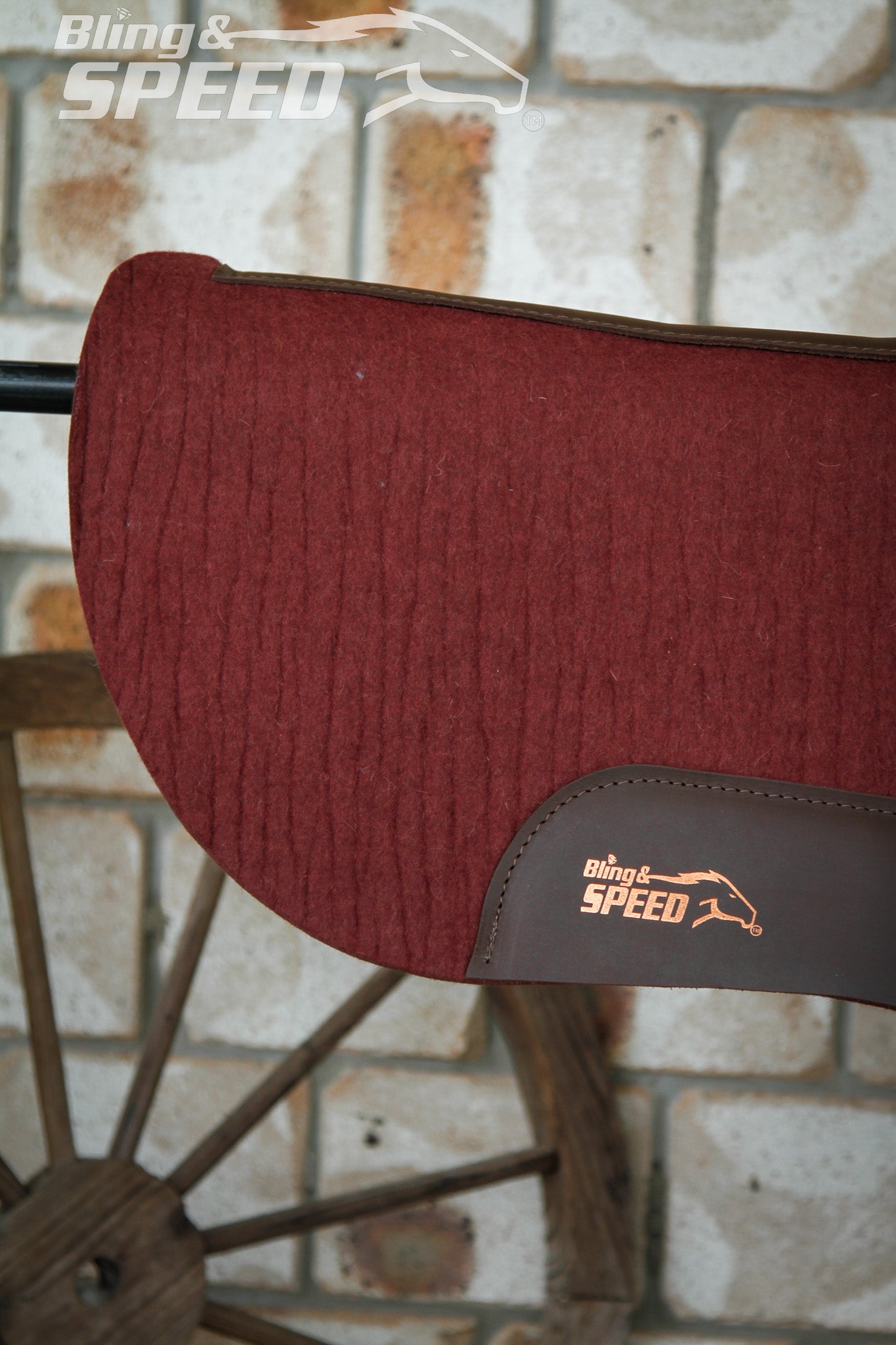 Burgundy Full Wither Relief - Round Skirt Merino Wool Barrel and Fender Saddle Pad