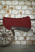 Load image into Gallery viewer, Burgundy Full Wither Relief - Round Skirt Merino Wool Barrel and Fender Saddle Pad
