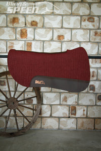 Burgundy Full Wither Relief - Round Skirt Merino Wool Barrel and Fender Saddle Pad