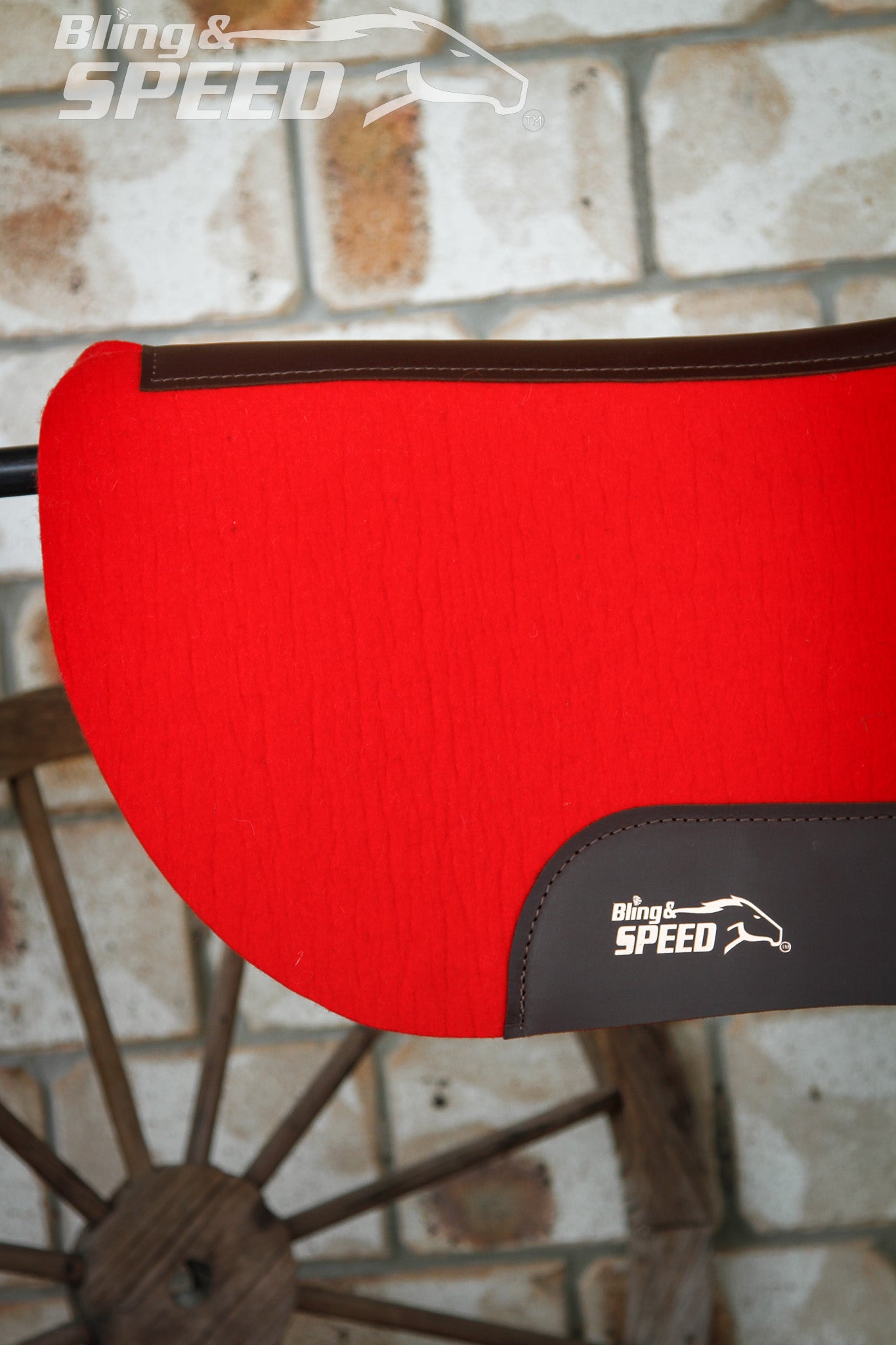 Red Full Wither Relief - Round Skirt Merino Wool Barrel and Fender Saddle Pad