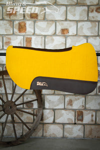 Yellow Full Wither Relief - Round Skirt Merino Wool Barrel and Fender Saddle Pad