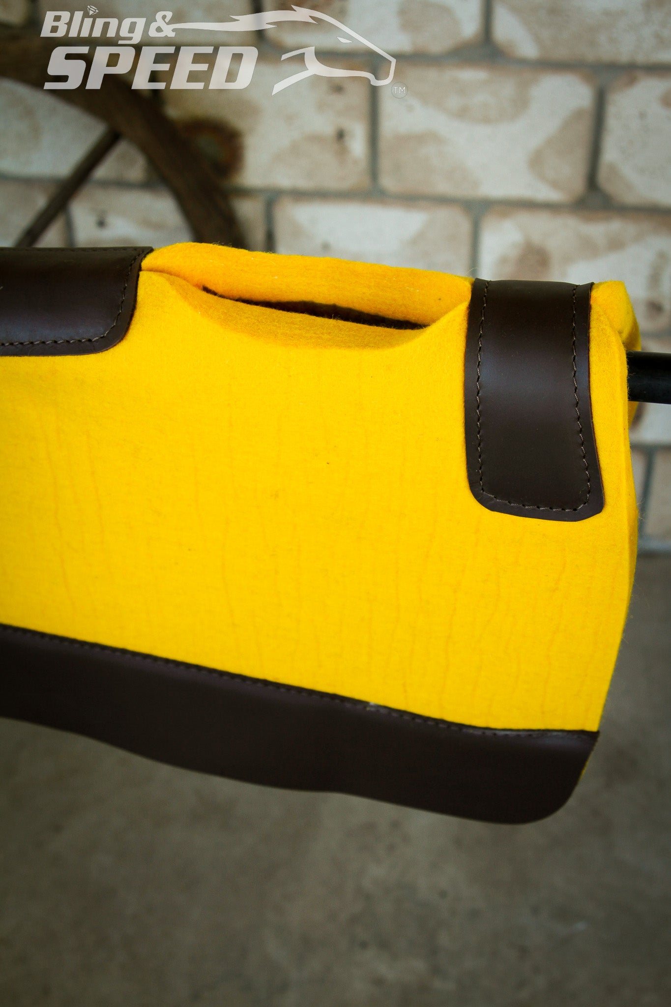 Standard Wither Relief - Round Skirt Merino Wool Barrel and Fender Saddle Pad - Yellow
