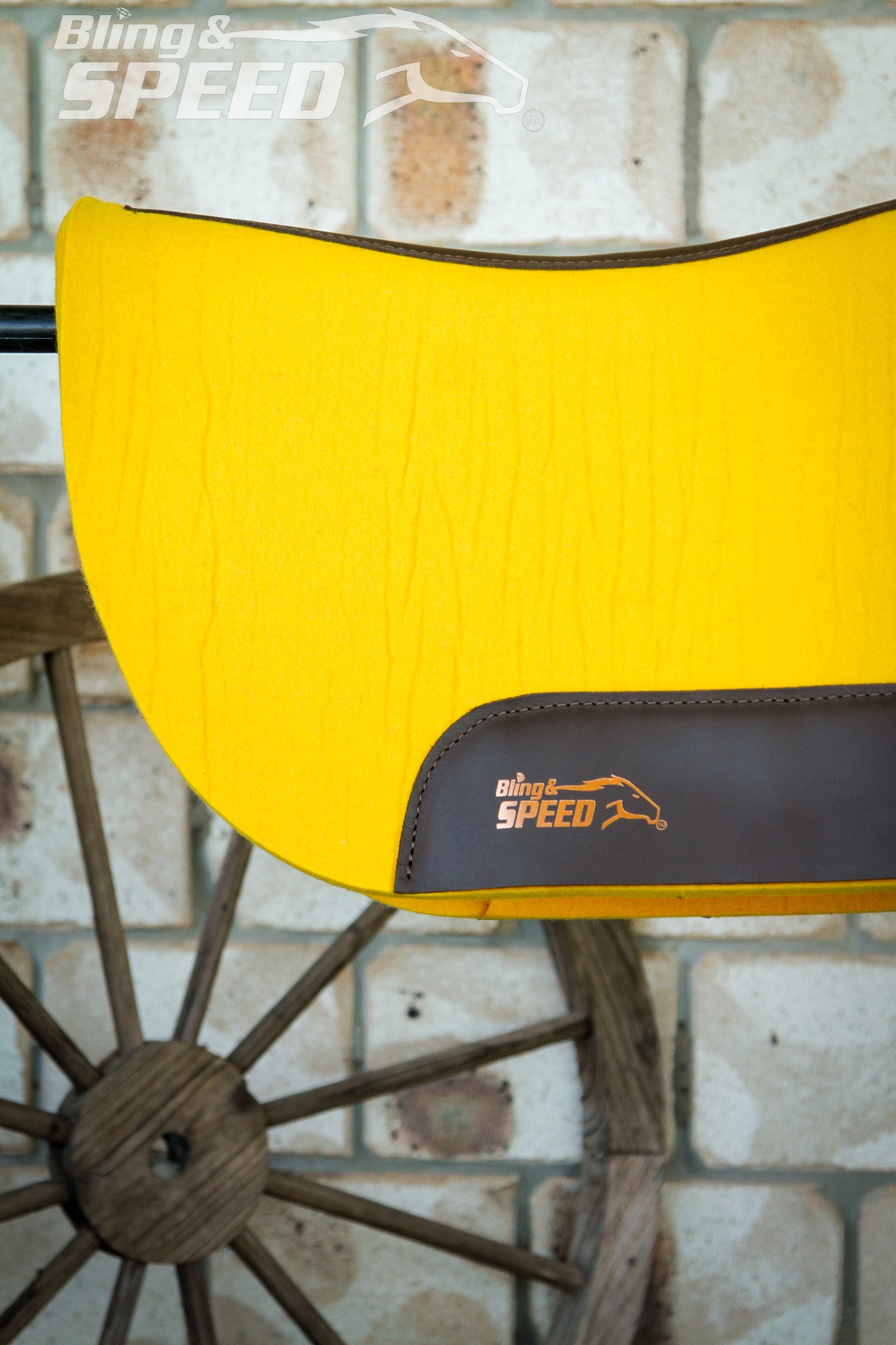 Standard Wither Relief - Round Skirt Merino Wool Barrel and Fender Saddle Pad - Yellow