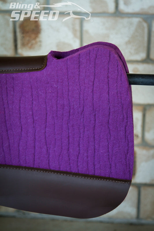 Purple Full Wither Relief - Round Skirt Merino Wool Barrel and Fender Saddle Pad