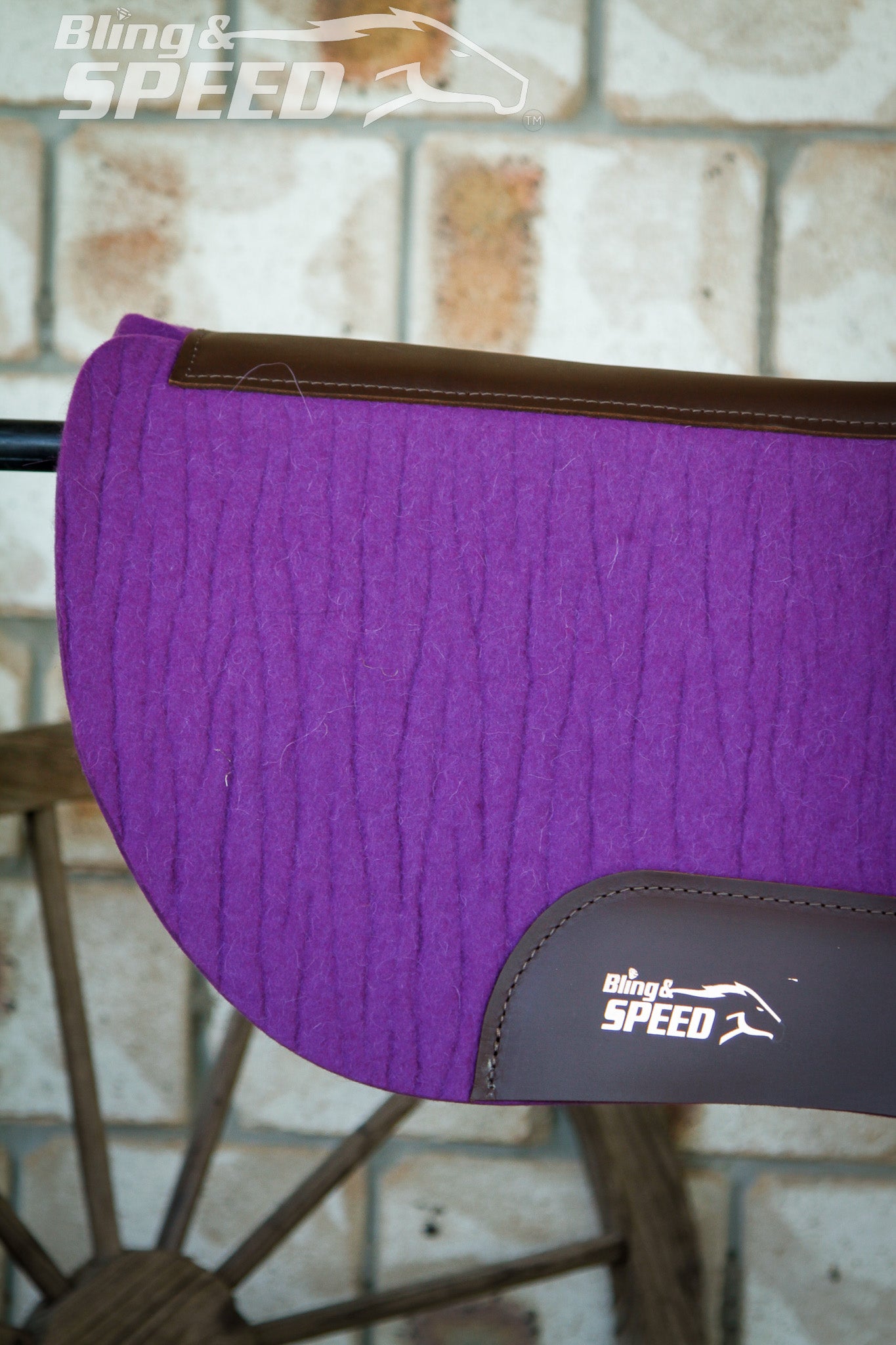 Purple Full Wither Relief - Round Skirt Merino Wool Barrel and Fender Saddle Pad