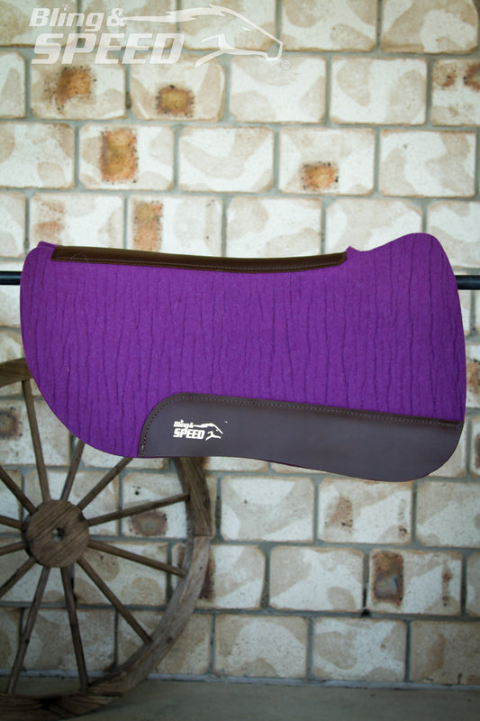 Purple Full Wither Relief - Round Skirt Merino Wool Barrel and Fender Saddle Pad