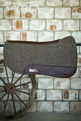 Load image into Gallery viewer, Gray Full Wither Relief - Round Skirt Merino Wool Barrel and Fender Saddle Pad
