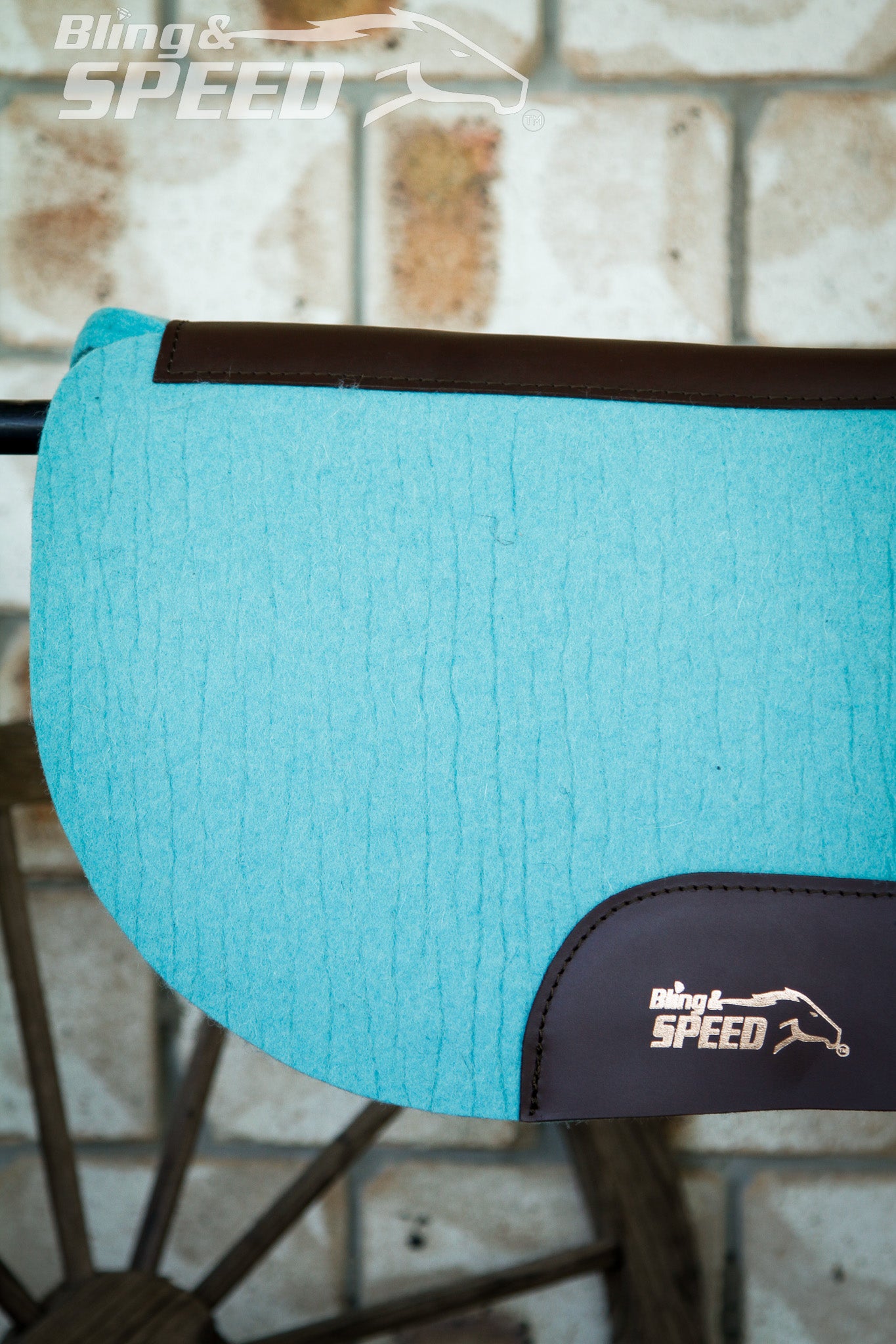 Turquoise Full Wither Relief - Round Skirt Merino Wool Barrel and Fender Saddle Pad