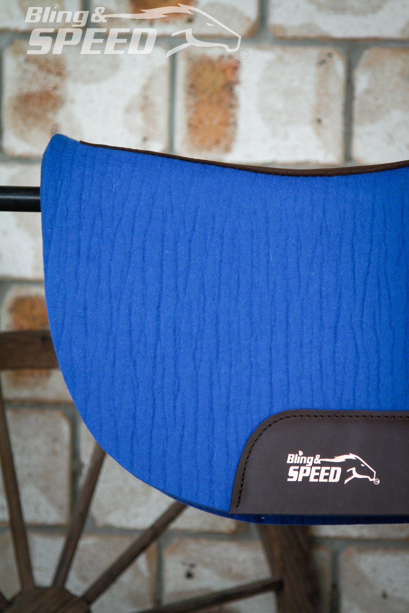 Standard Wither Relief - Round Skirt Merino Wool Barrel and Fender Saddle Pad - Royal Blue