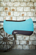 Load image into Gallery viewer, Turquoise Full Wither Relief - Round Skirt Merino Wool Barrel and Fender Saddle Pad
