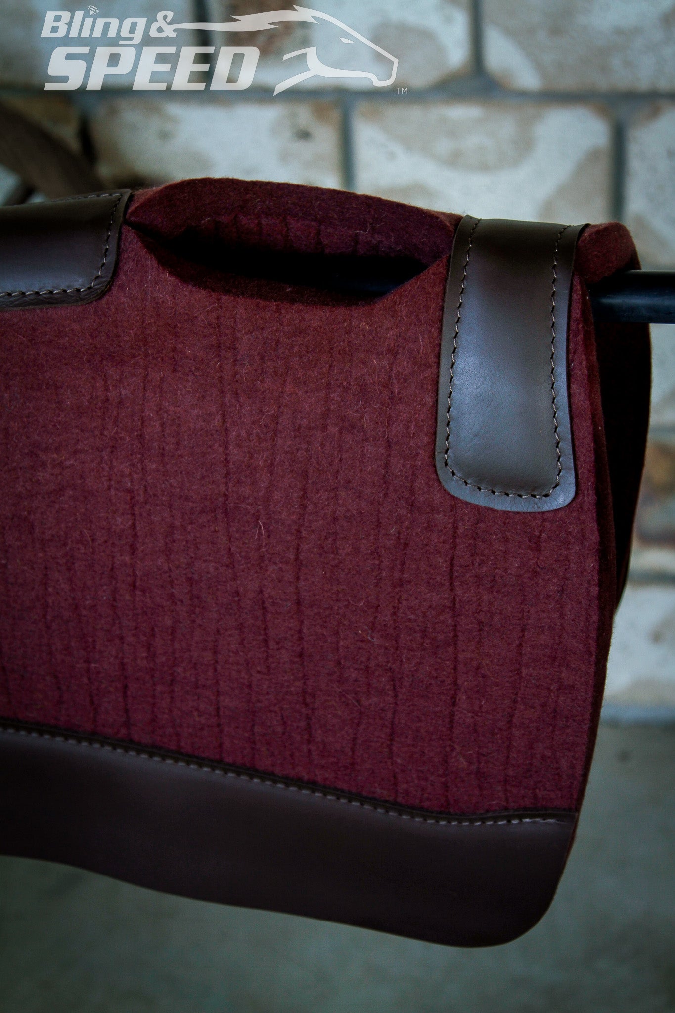 Standard Wither Relief - Round Skirt Merino Wool Barrel and Fender Saddle Pad - Burgundy