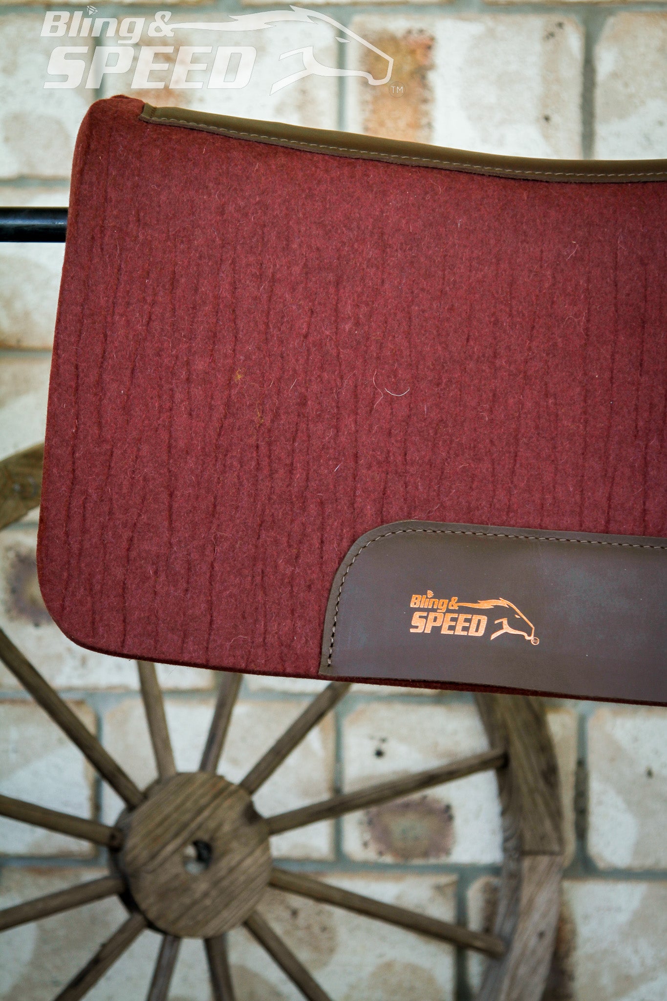 Standard Wither Relief - The Barrel Racer Merino Wool Felt Saddle Pad - Burgundy