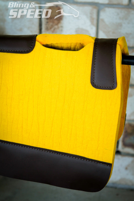 Standard Wither Relief - The Barrel Racer Merino Wool Felt Saddle Pad - Yellow