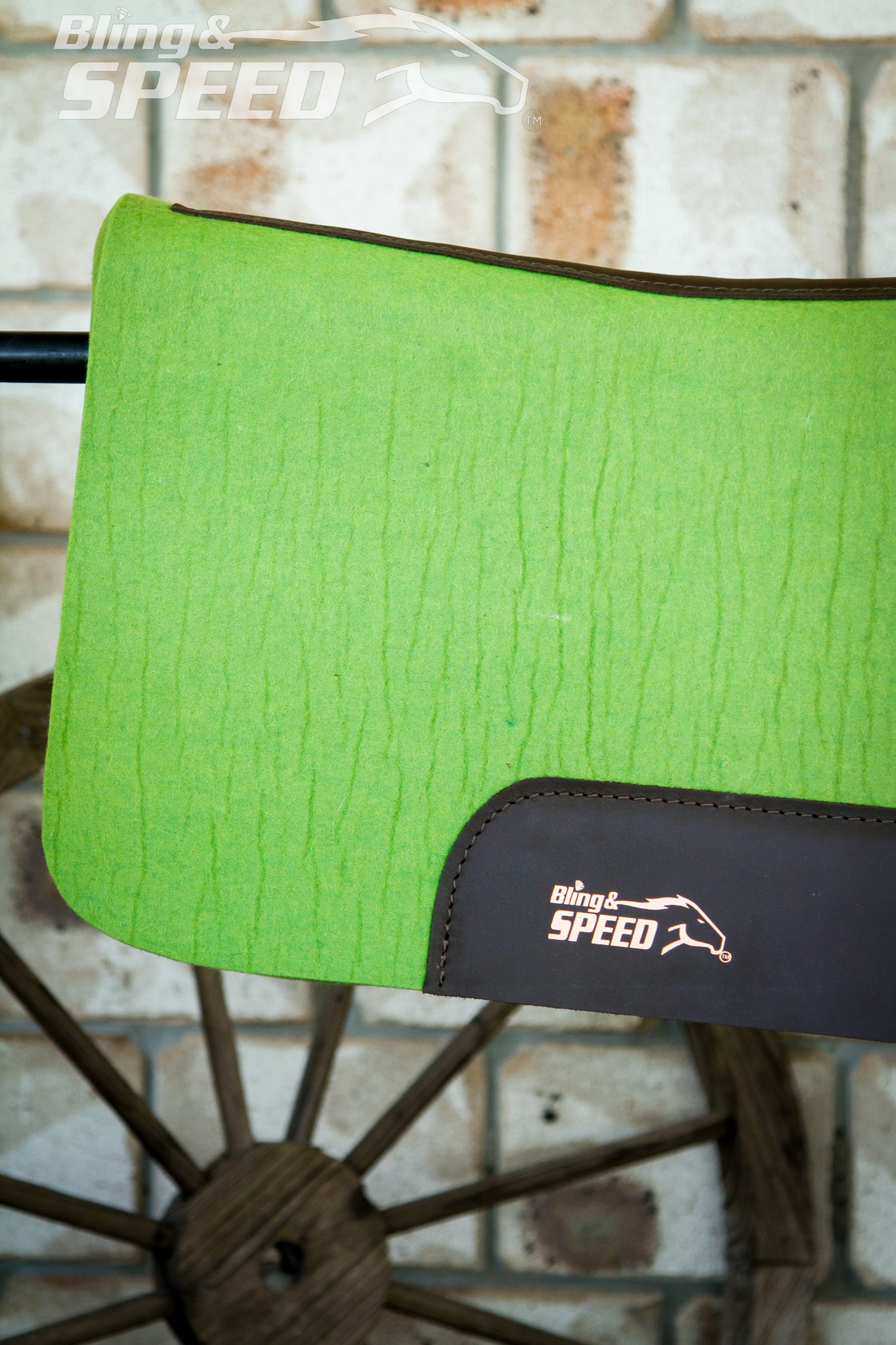 Standard Wither Relief - The Barrel Racer Merino Wool Felt Saddle Pad - Lime Green