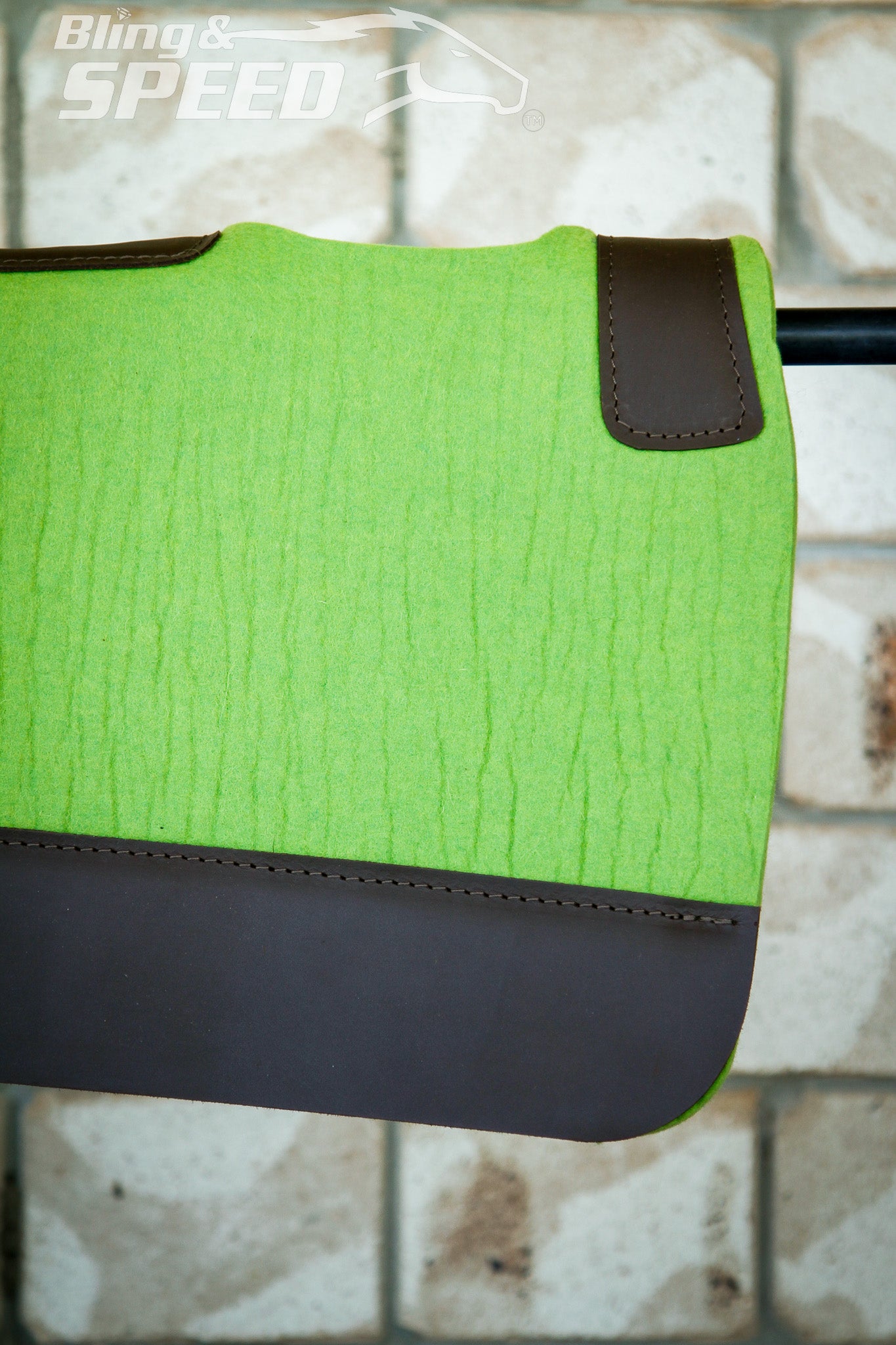 Standard Wither Relief - The Barrel Racer Merino Wool Felt Saddle Pad - Lime Green