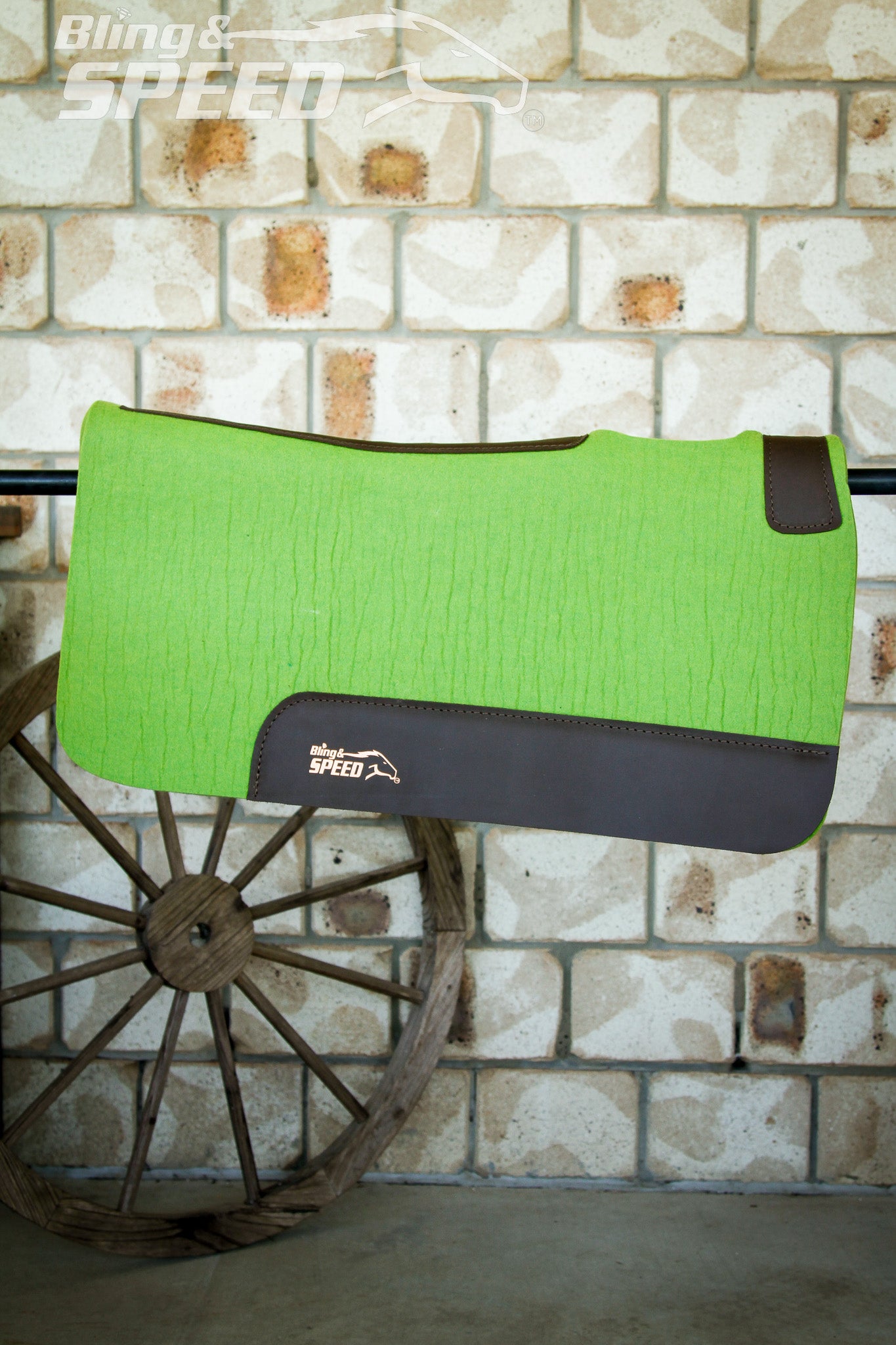 Standard Wither Relief - The Barrel Racer Merino Wool Felt Saddle Pad - Lime Green