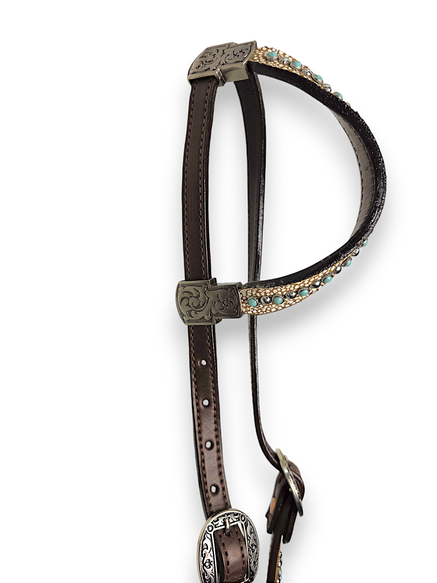 "Starlight Dust" Stingray & Turquoise Studded Tack Set